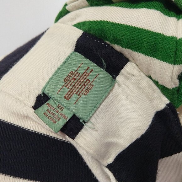 Anthropologie HWR Monogram Split Striped Dress Size XS Blue White Green VTG Rare - Picture 11 of 12